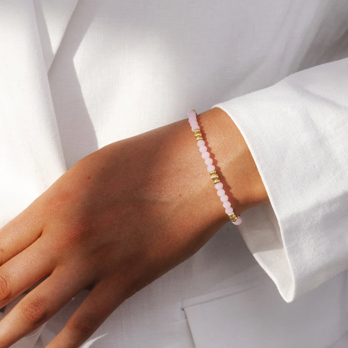 Life Charms 'Especially For You' Pink Crystal Affirmation Bracelet