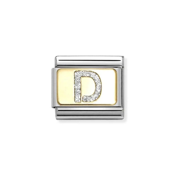 NOMINATION Classic Gold & Silver Glitter Letter D Charm - Charms - Nomination - Bumbletree