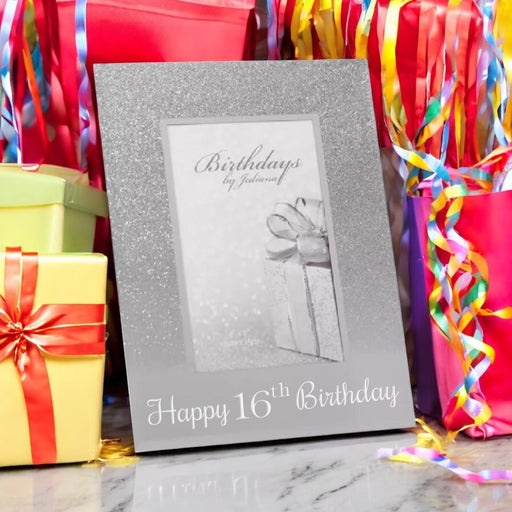 Happy 16th Birthday Glitter Mirror Photo Frame 4x6 - Gifts - Bumbletree - Bumbletree