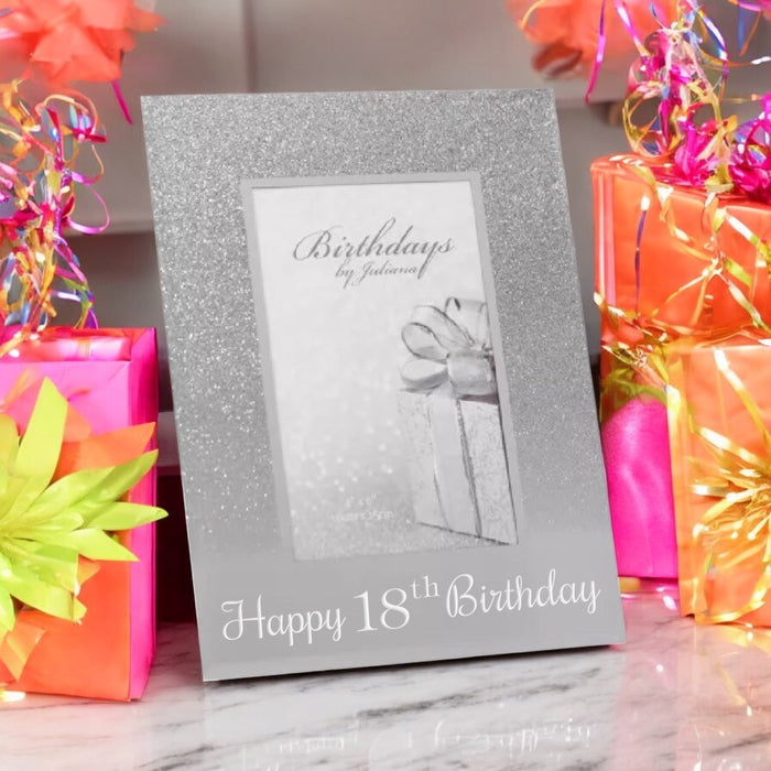 Happy 18th Birthday Glitter Mirror Photo Frame 4x6 - Gifts - Bumbletree - Bumbletree