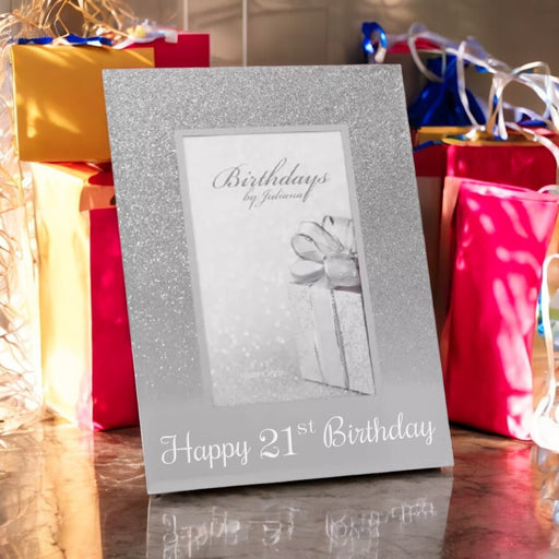 Happy 21st Birthday Glitter Mirror Photo Frame 4x6 - Gifts - Bumbletree - Bumbletree