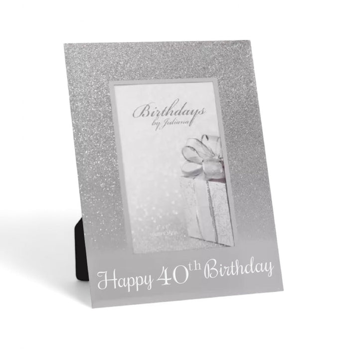 Happy 40th Birthday Glitter Mirror Photo Frame 4x6 - Gifts - Bumbletree - Bumbletree