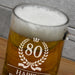 'Happy 80th Birthday' Glass Beer Tankard - Gifts - Bumbletree - Bumbletree