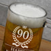 'Happy 90th Birthday' Glass Beer Tankard - Gifts - Bumbletree - Bumbletree