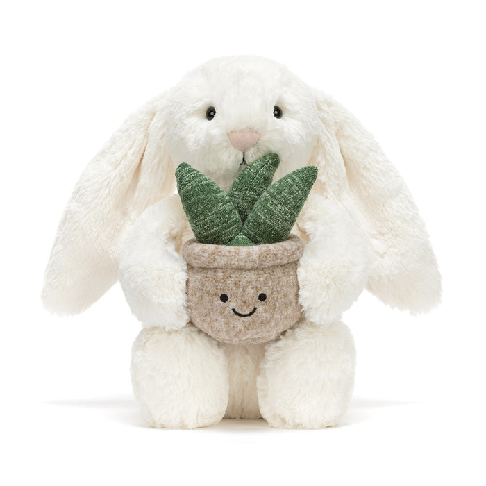Jellycat Cream Bunny with Plant - Plush - Jellycat - Bumbletree