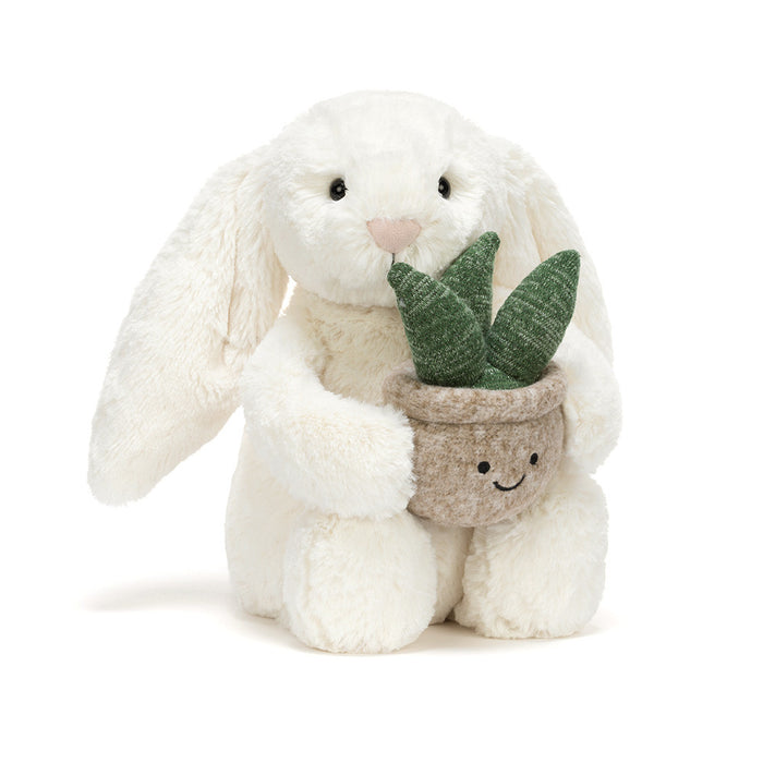Jellycat Cream Bunny with Plant - Plush - Jellycat - Bumbletree