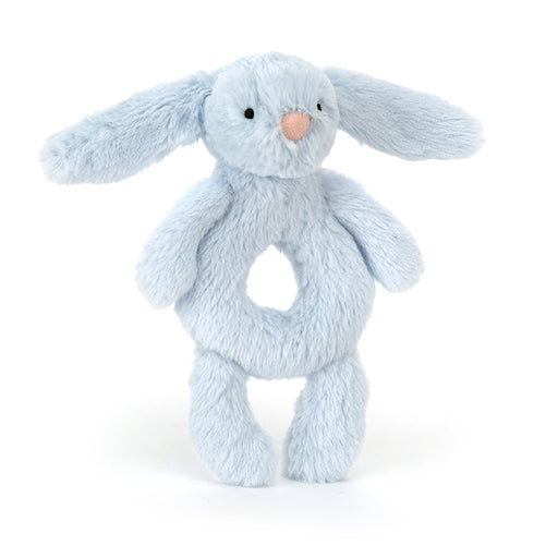Jellycat Bashful Blue Bunny Ring Rattle - Plush - Jellycat - Bumbletree