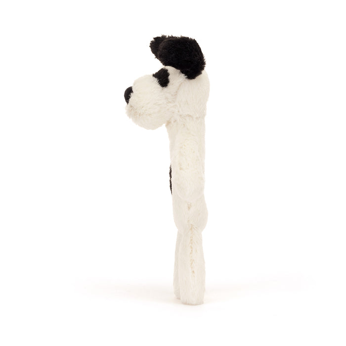 Jellycat Bashful Black & Cream Puppy Ring Rattle - Plush - Jellycat - Bumbletree