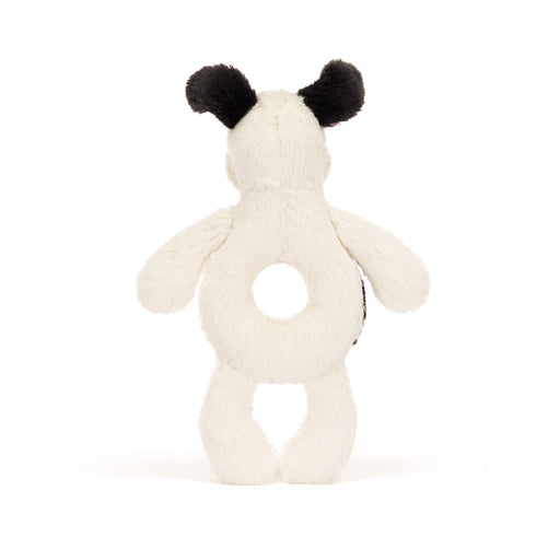 Jellycat Bashful Black & Cream Puppy Ring Rattle - Plush - Jellycat - Bumbletree