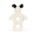 Jellycat Bashful Black & Cream Puppy Ring Rattle - Plush - Jellycat - Bumbletree