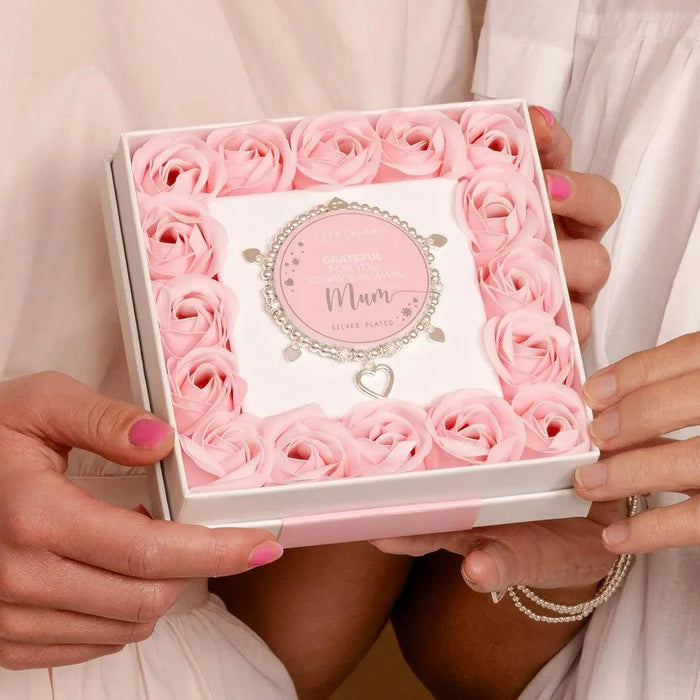 Life Charms 'Grateful For You Mum' Mothers Day Bracelet Roses Gift Set - Jewellery - Life Charms - Bumbletree
