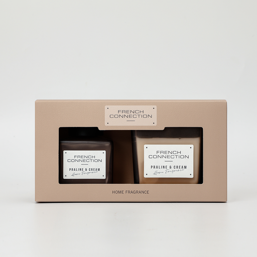 French Connection Praline & Cream Indulgence Candle & Reed Diffuser Set - Home Fragrance - French Connection - Bumbletree