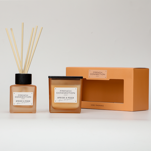 French Connection Apricot & Peach Indulgence Candle & Reed Diffuser Set - Home Fragrance - French Connection - Bumbletree