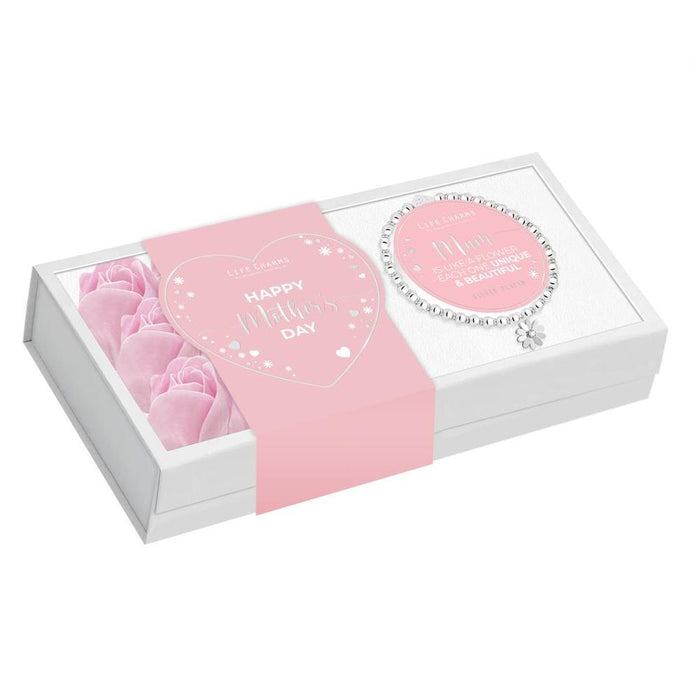 Life Charms 'Mum, Like A Flower Unique & Beautiful' Mother's Day Bracelet Roses Gift Set - Jewellery - Life Charms - Bumbletree