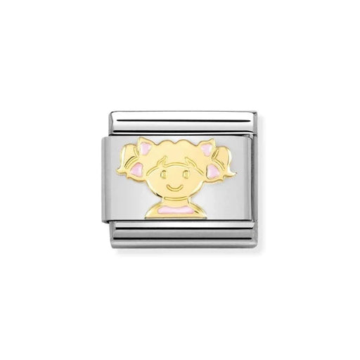 NOMINATION Classic Gold & Pink Girl Charm - Charms - Nomination - Bumbletree
