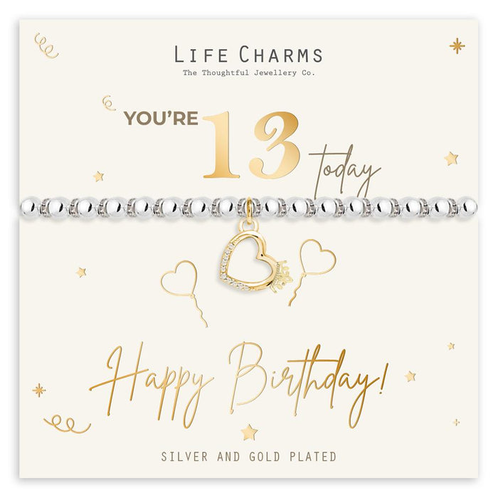 Life Charms Happy 13th Birthday Bracelet - Jewellery - Life Charms - Bumbletree