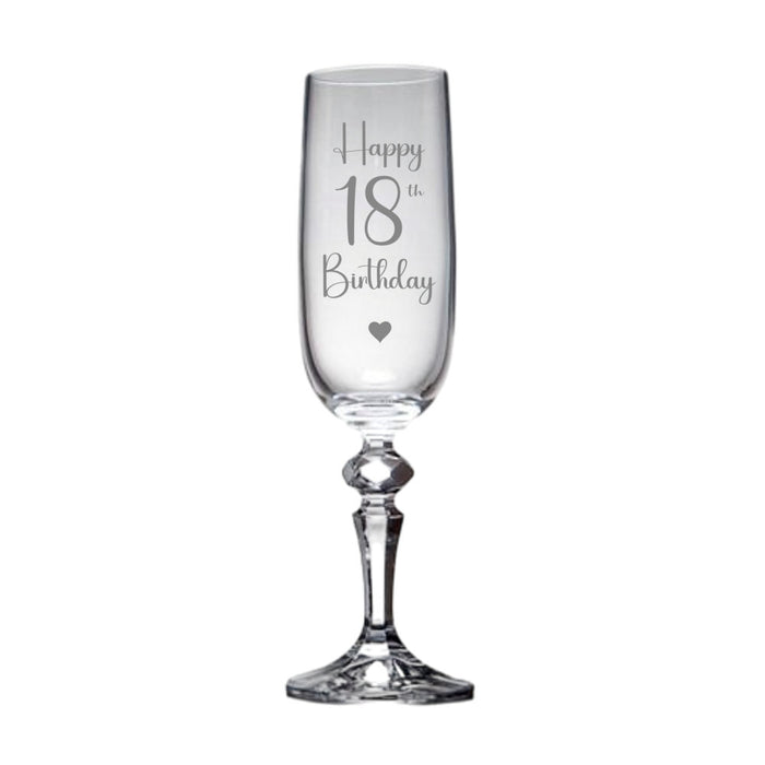 Happy 18th Birthday Champagne Flute Glass - Gifts - Bumbletree - Bumbletree