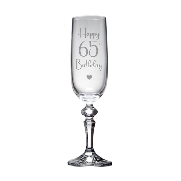 Happy 65th Birthday Champagne Flute Glass - Gifts - Bumbletree - Bumbletree