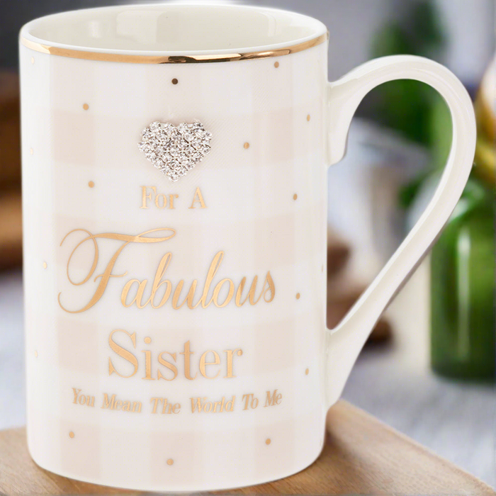 For A Fabulous Sister Mad Dots Mug - Gifts - Bumbletree - Bumbletree