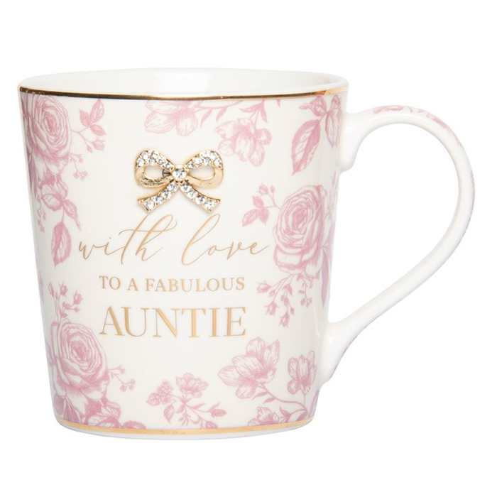 'Fabulous Auntie' Floral Fine China Mug - Gifts - Bumbletree - Bumbletree