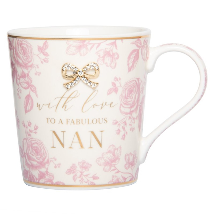 'Fabulous Nan' Floral Fine China Mug - Gifts - Bumbletree - Bumbletree