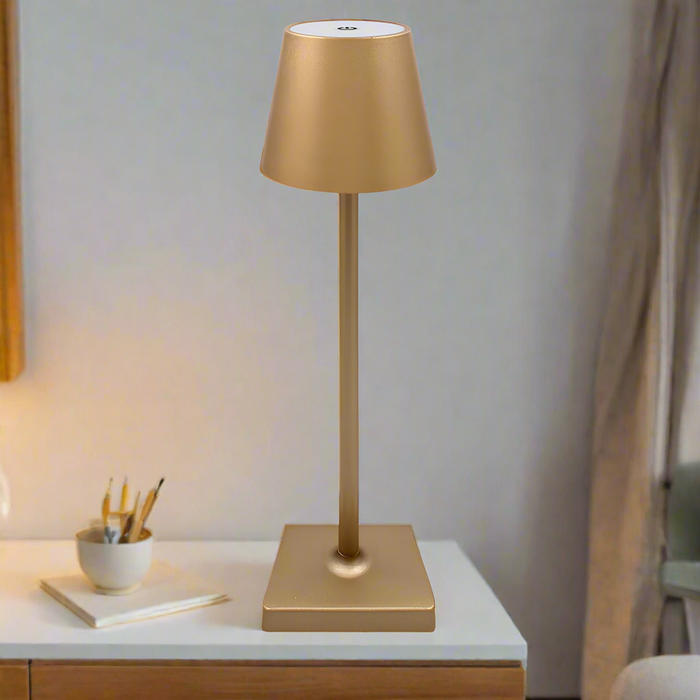 Gold LED Rechargeable Touch Table Lamp - Homeware - Bumbletree - Bumbletree