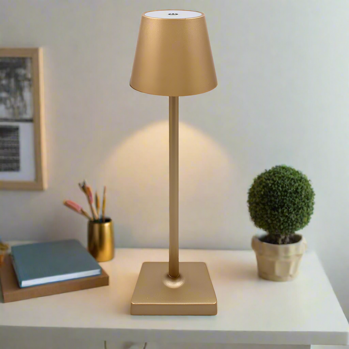 Gold LED Rechargeable Touch Table Lamp - Homeware - Bumbletree - Bumbletree