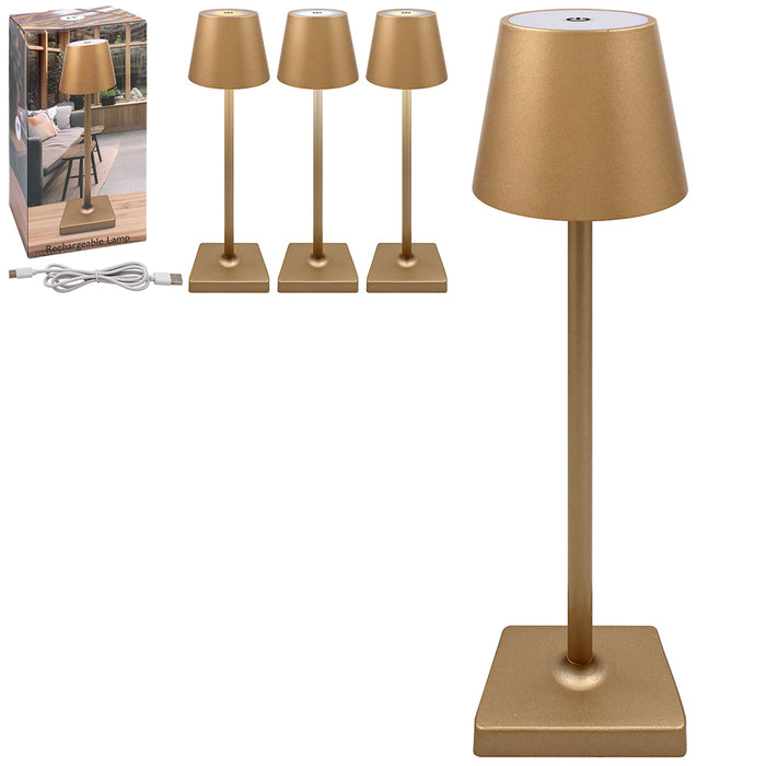 Gold LED Rechargeable Touch Table Lamp - Homeware - Bumbletree - Bumbletree