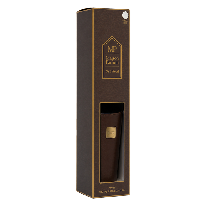 Maison Parfum Oud Wood Luxury Leather-Effect Reed Diffuser - 500ml