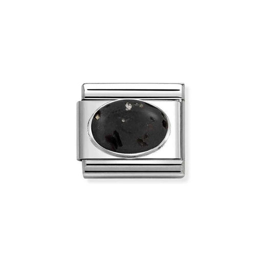 NOMINATION Classic Silver & Matt Lava Stone Oval Charm - Charms - Nomination - Bumbletree