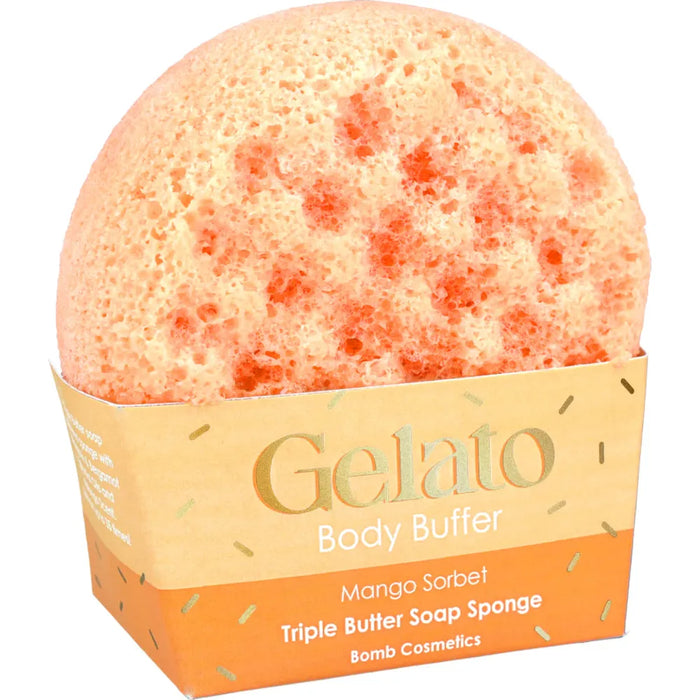 Mango Sorbet Gelato Body Buffer Shower Sponge - Bath & Body - Bomb Cosmetics - Bumbletree
