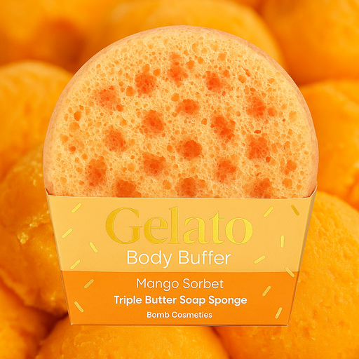 Mango Sorbet Gelato Body Buffer Shower Sponge - Bath & Body - Bomb Cosmetics - Bumbletree