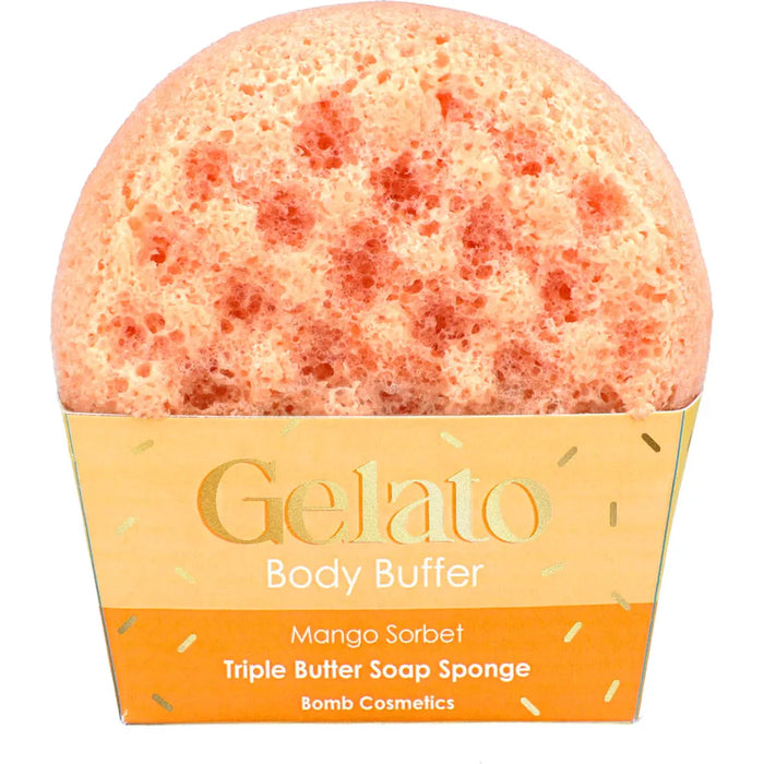 Mango Sorbet Gelato Body Buffer Shower Sponge - Bath & Body - Bomb Cosmetics - Bumbletree