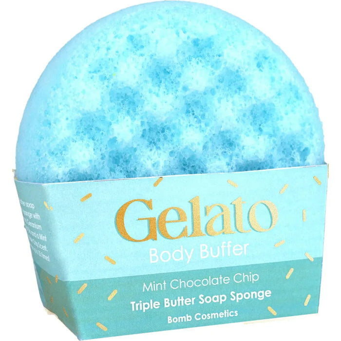 Mint Choc Chip Gelato Body Buffer Shower Sponge - Bath & Body - Bomb Cosmetics - Bumbletree