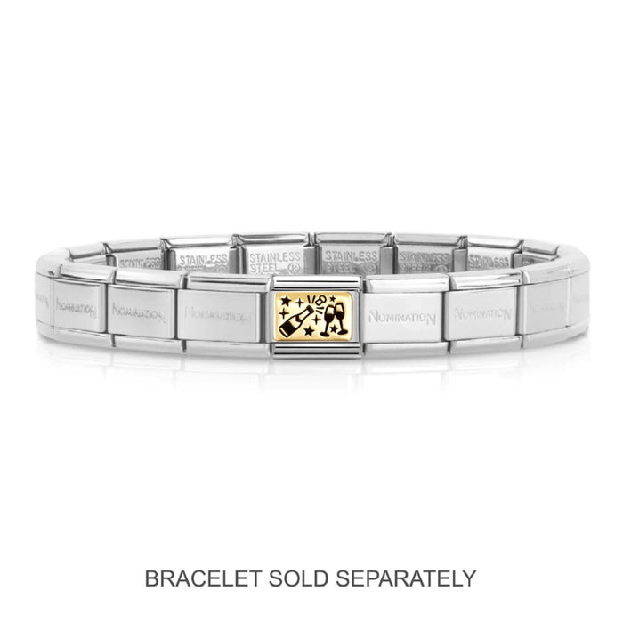 NOMINATION Classic Gold Champagne Glasses Charm - Charms - Nomination - Bumbletree