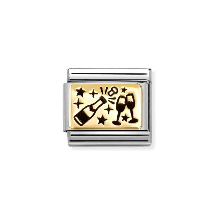 NOMINATION Classic Gold Champagne Glasses Charm - Charms - Nomination - Bumbletree