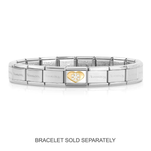 NOMINATION Classic Gold Heart & White Snowflake Charm - Charms - Nomination - Bumbletree