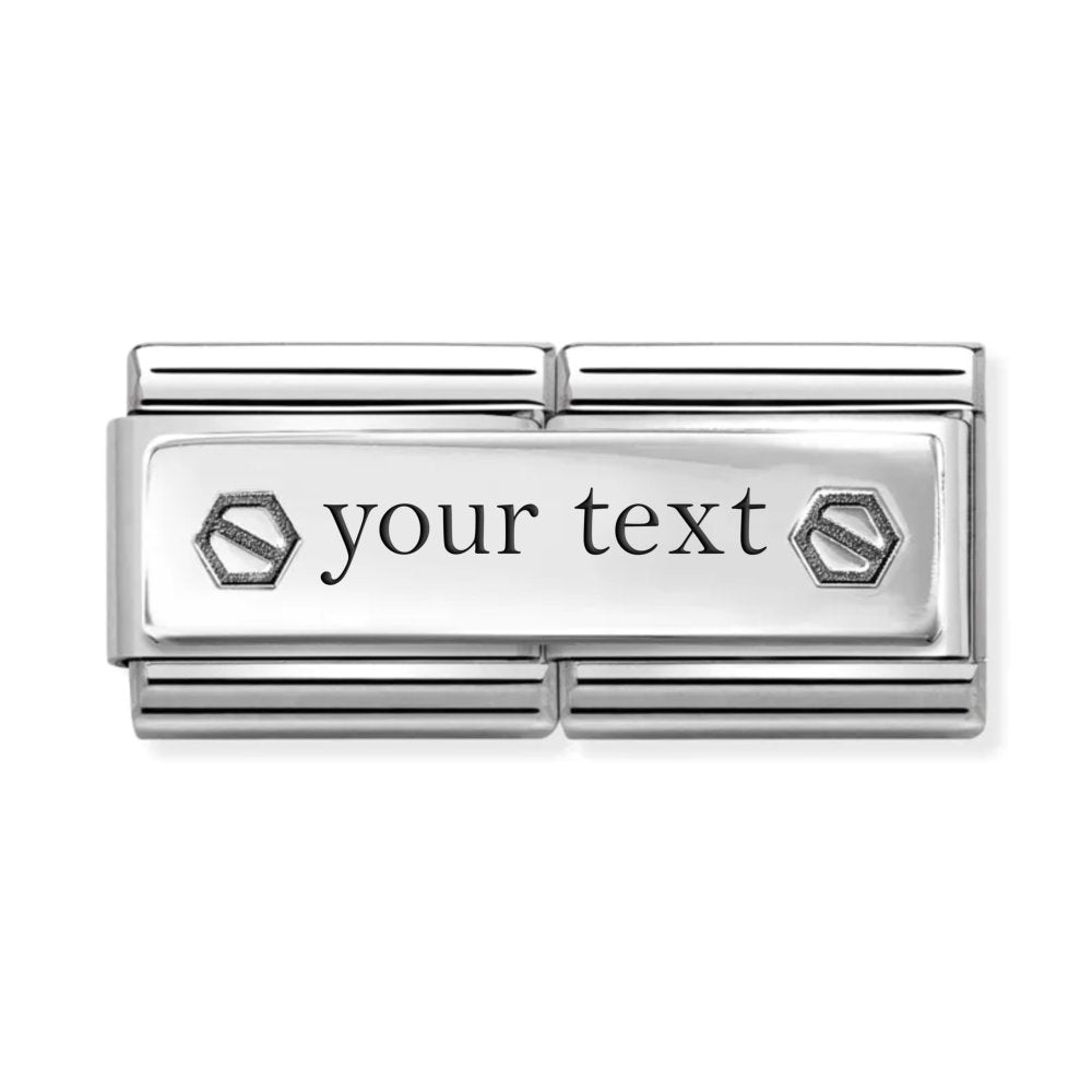 Nomination Classic Silver Oxidised Plates #One For You Half Charm main image 0