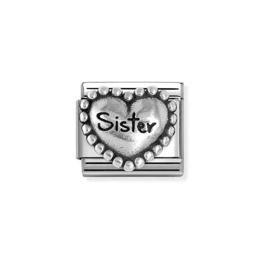 Sterling Silver Big Sis Charm With Sparkling CZ Crystal - Sister Love Family & Friends Pendant