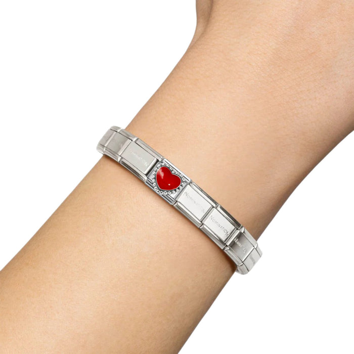 NOMINATION Classic Silver & Red Heart Charm - Charms - Nomination - Bumbletree