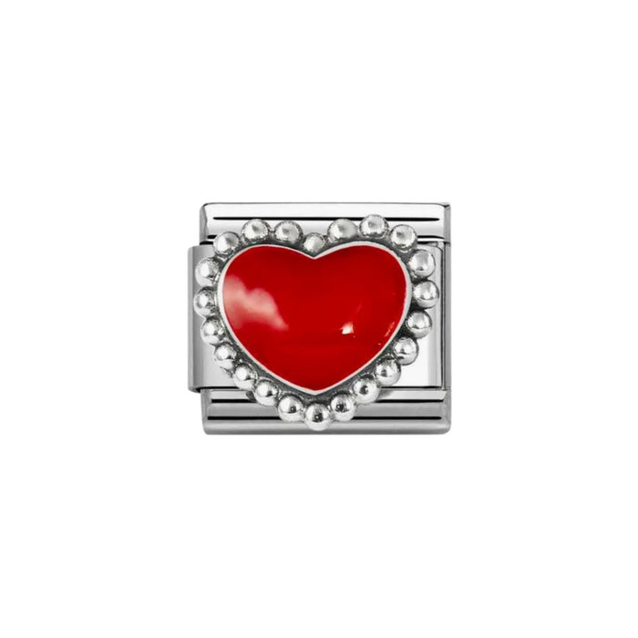 NOMINATION Classic Silver & Red Heart Charm - Charms - Nomination - Bumbletree