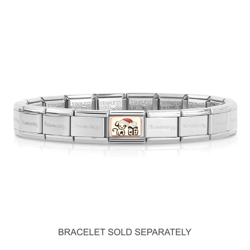 NOMINATION Classic Rose Gold Puppy With Santa Hat Charm - Charms - Nomination - Bumbletree