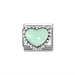 NOMINATION Classic Silver & Pastel Green Heart Charm - Charms - Nomination - Bumbletree