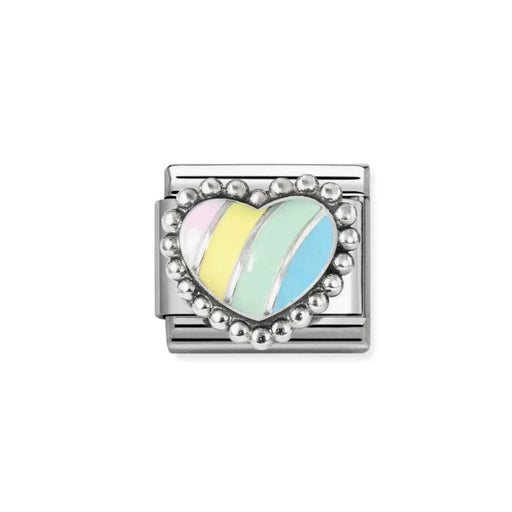 NOMINATION Classic Silver & Pastel Multicoloured Heart Charm - Charms - Nomination - Bumbletree