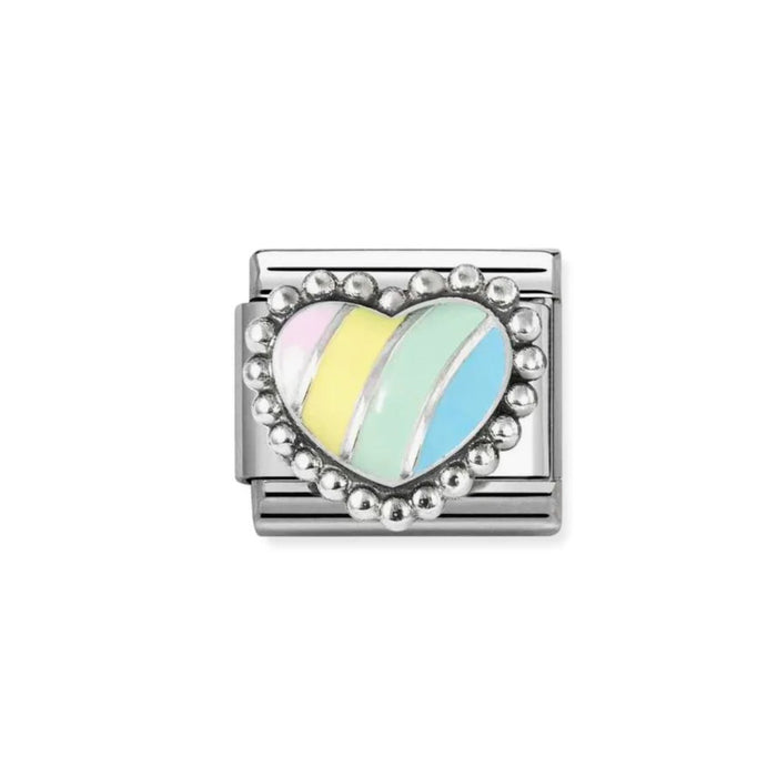 NOMINATION Classic Silver & Pastel Multicoloured Heart Charm - Charms - Nomination - Bumbletree