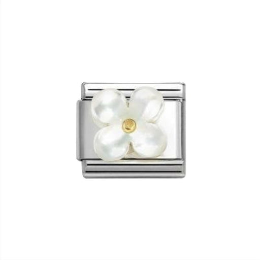 NOMINATION Classic Silver & White Mother Of Pearl Flower Charm - Charms - Nomination - Bumbletree