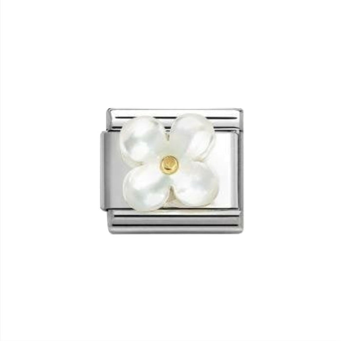 NOMINATION Classic Silver & White Mother Of Pearl Flower Charm - Charms - Nomination - Bumbletree