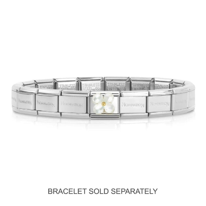 NOMINATION Classic Silver & White Mother Of Pearl Flower Charm - Charms - Nomination - Bumbletree
