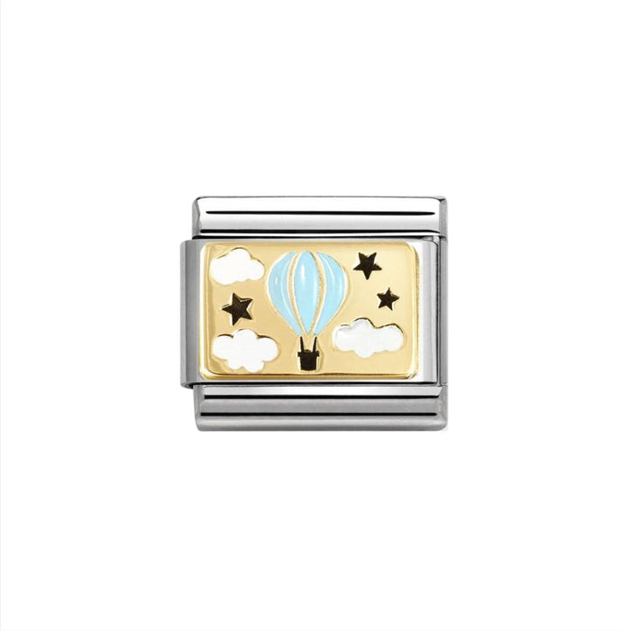 NOMINATION Classic Gold Blue Hot Air Balloon Charm - Charms - Nomination - Bumbletree
