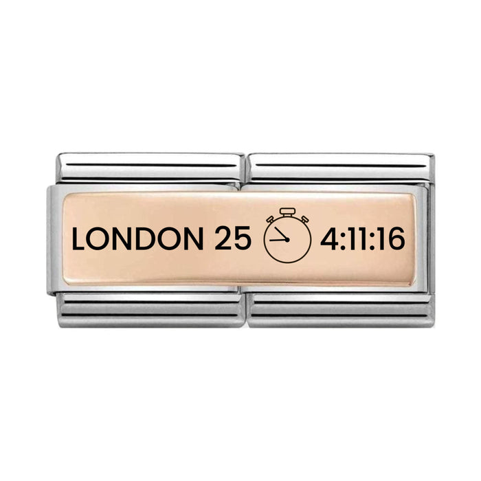 NOMINATION Classic Rose Gold Personalised - Marathon Double Charm - Charms - Nomination - Bumbletree